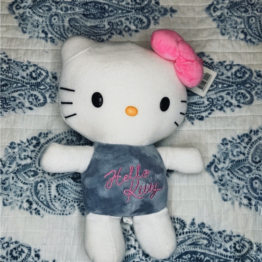 Sanrio Hello Kitty Plush Korea Exclusive‎ Pink Bow Gray Dress NWT Licensed